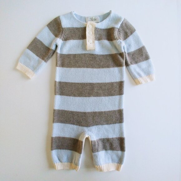 Bebe Soft Knit Striped Jumpsuit size 6 Months - Picture 2 of 13